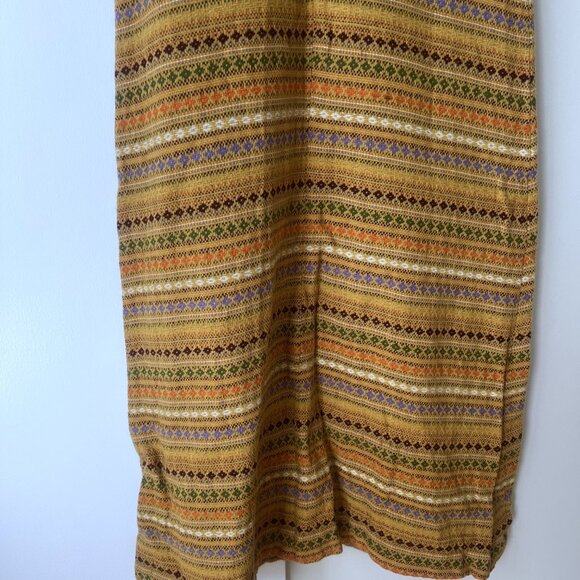 Vintage Woven Hippy Dress "Earth Mother" Caftan Maxi Retro 60s 70s Boho Ethnic - Picture 5 of 12